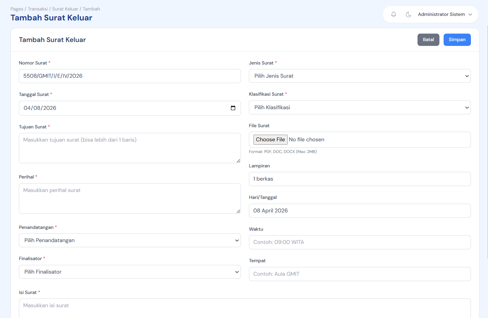 Aplikasi Surat Menyurat
